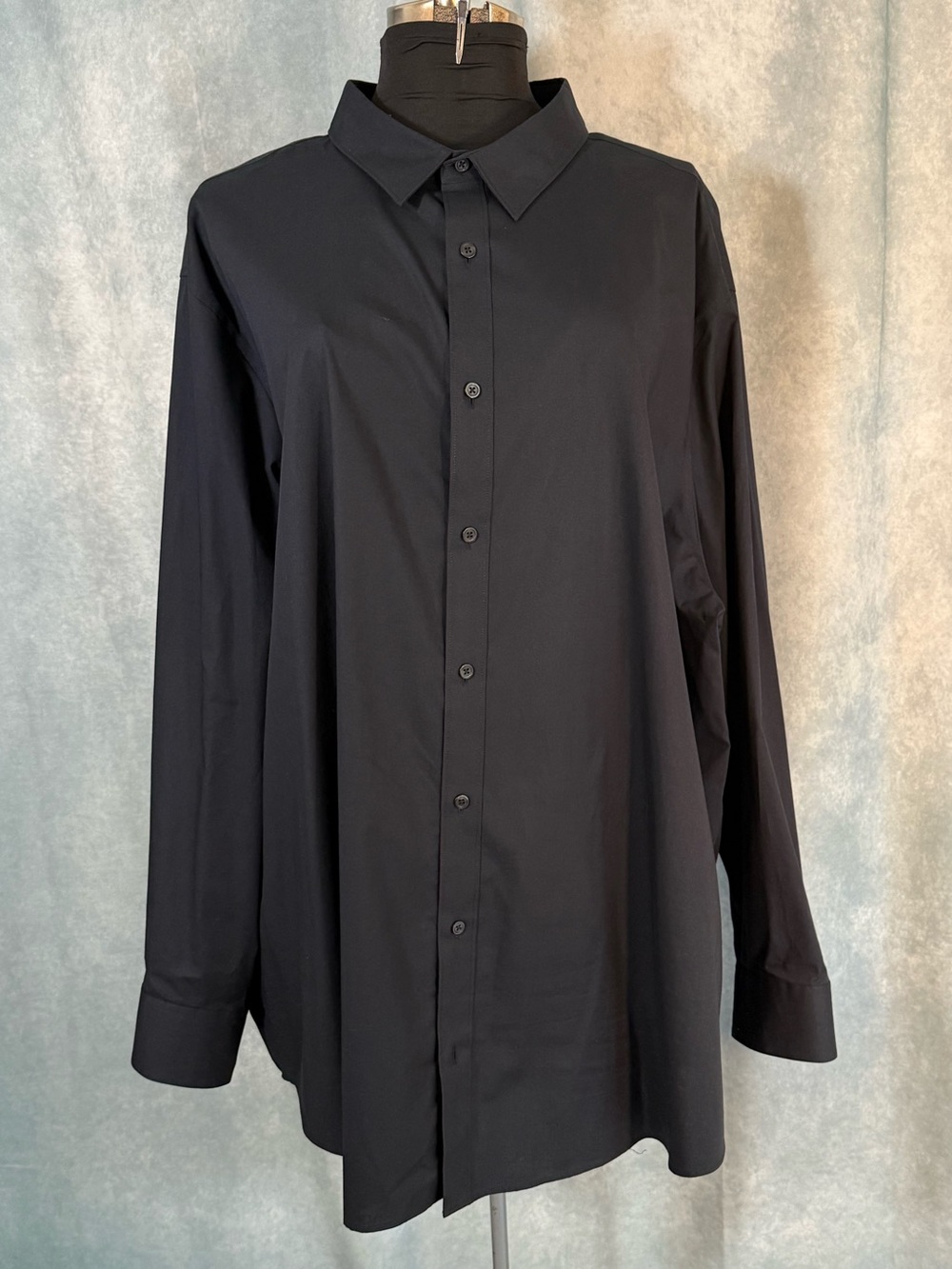 Apt. 9 Black Long-Sleeve Button-Up Dress Shirt Mens 4X